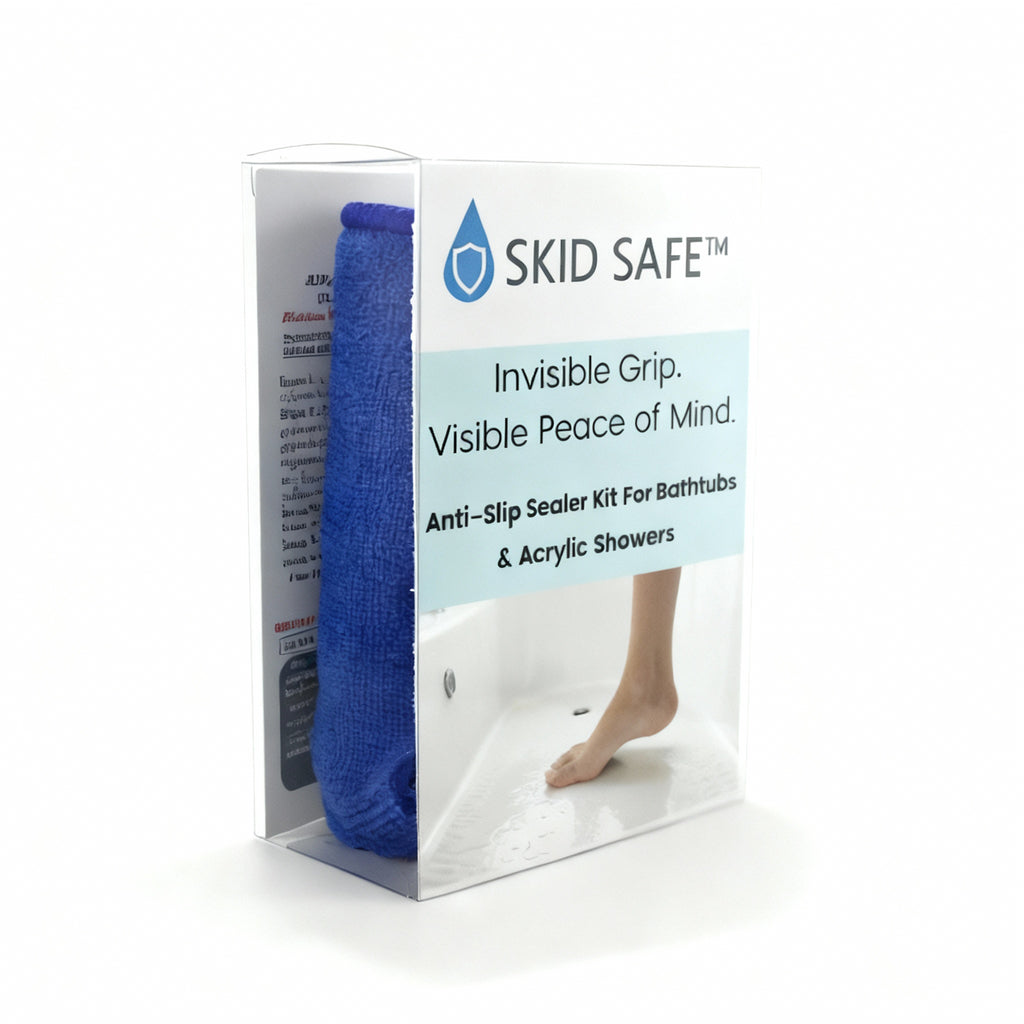 SKID SAFE™ Anti-Slip Sealer Kit for Bathtubs & Acrylic Showers - 8oz (2 Applications)