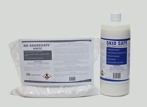 Non Slip Skid Safe System™ for Vinyl, Wood, Metals and Previously Sealed Surfaces Include: Skid Safe™ (Non-Slip Sealer/Finish), & ND Aggregate™ (Clear Gloss, Small KIT)