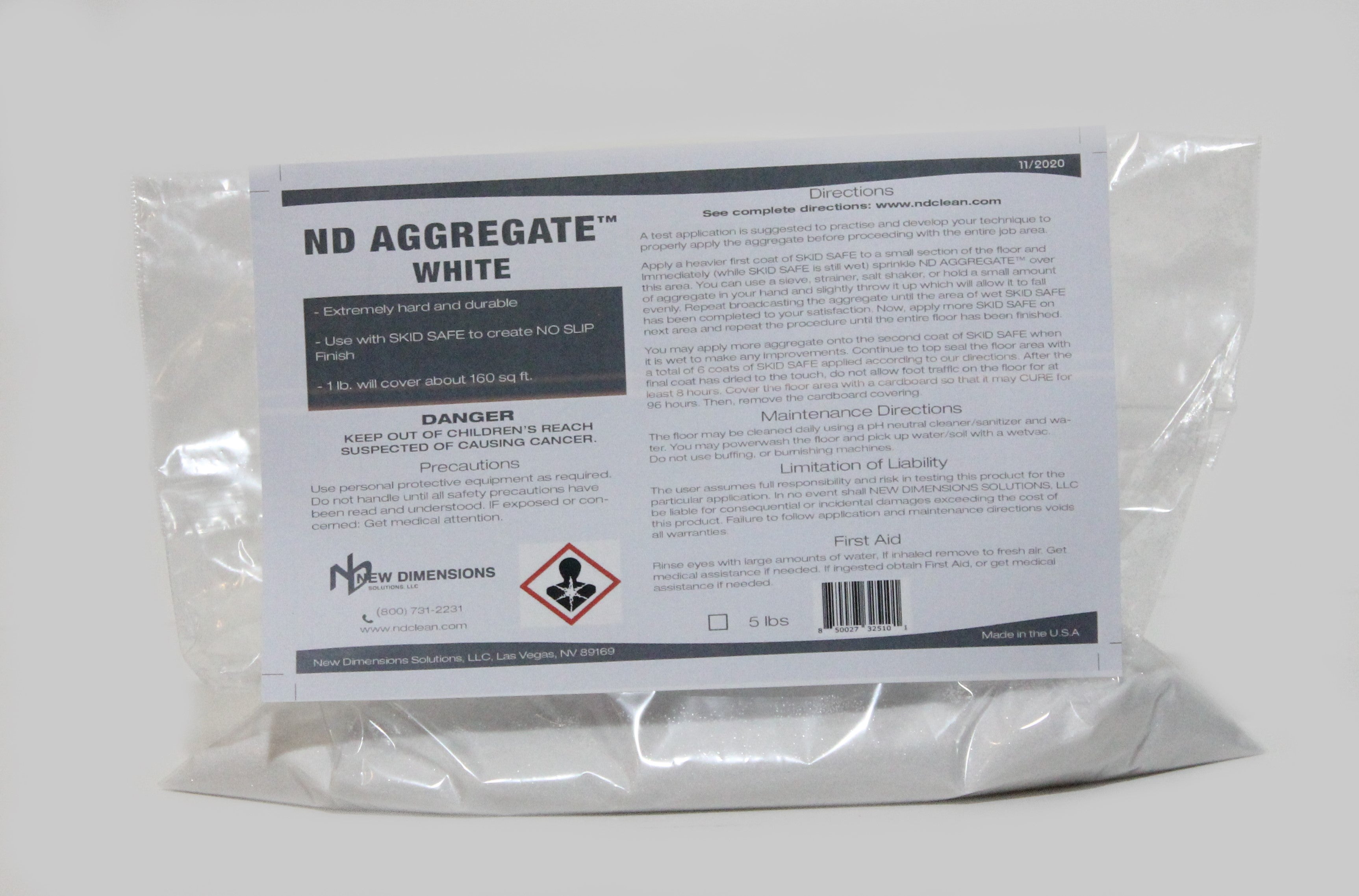 ND Aggregate White Additive | NEW DIMENSIONS SOLUTIONS, LLC